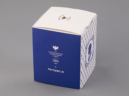 Подарочный набор на 2 персоны Чашка с блюдцем форма Майская, рисунок Русские писатели Есенин, Цветаева, арт. 81.33293.00.1