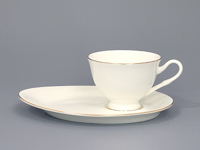 Чашка с блюдцем чайная на ножке форма Премиум рисунок Золотая лента, арт. 81.33527.00.1