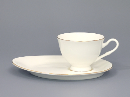 Чашка с блюдцем чайная на ножке форма Премиум рисунок Золотая лента, арт. 81.33527.00.1, 