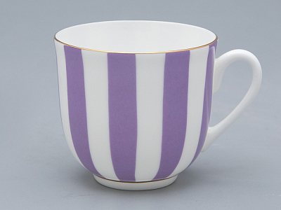 Чашка с блюдцем кофейная 180 мл.,  форма Ландыш 2, рисунок Да и нет (фиолетовый с отводкой) арт. 81.25354.00.5