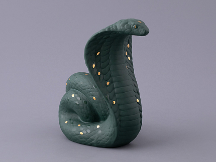 Скульптура форма Кобра, большой размер, в подарочной упаковке, рисунок Нефрит, арт. 81.32913.00.1