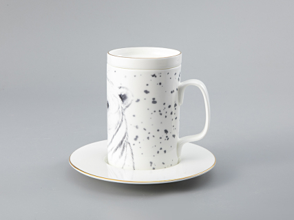 Бокал с блюдцем Тотем в подарочной упаковке, рисунок Медведь арт. 81.28376.00.1, 