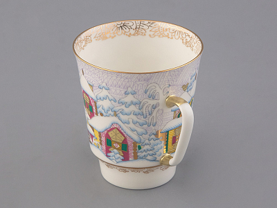 Чашка с блюдцем 165 мл форма Майская рисунок Зимний день, арт. 81.10375.00.1