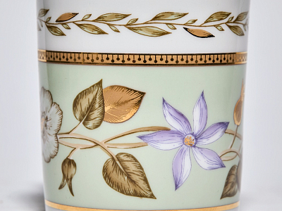 Чашка с блюдцем чайная 220 мл форма Гербовая рисунок Нефритовый фон 1 арт. 81.20825.00.1