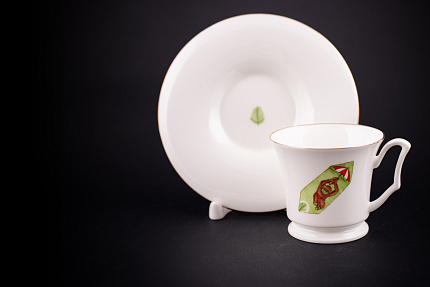 Чашка с блюдцем кофейная, рисунок Конфета Обезьянка, форма Юлия, арт 61.21049.00.1