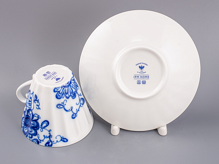 Чашка с блюдцем чайная форма Лучистая рисунок Гарден, арт. 81.28661.00.1