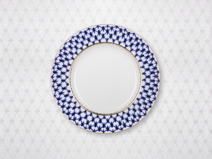 Подарочный набор Скатерть 145x145 Кобальтавая сетка белая арт. 14.01065.02, 