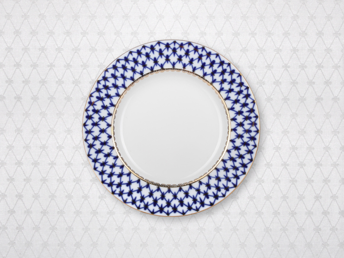 Подарочный набор Скатерть 145x145 Кобальтавая сетка белая арт. 14.01065.02, 