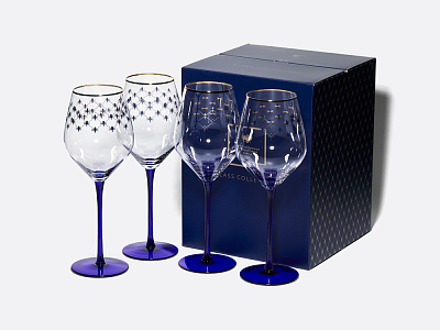 Набор (4 бокала для вина) 380 мл Кобальтовая сетка арт. 14.11001.07