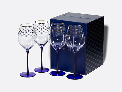 Набор (4 бокала для вина) 380 мл Кобальтовая сетка арт. 14.11001.07