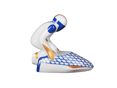 Скульптура форма Бобслеист рисунок Синяя сетка арт. 82.82946.00.1