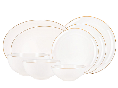 Сервиз столовый форма Восточная рисунок Золотая лента 6 персон 24 предмета арт. 81.27126.00.1