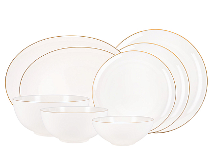 Сервиз столовый форма Восточная рисунок Золотая лента 6 персон 24 предмета арт. 81.27126.00.1