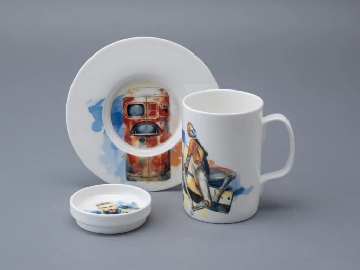 Бокал с блюдцем и крышкой 400мл в подарочной упаковке, форма Топ, рисунокAtomic Heart (Атомное Сердце) 2, арт 81.34449.00.1, 