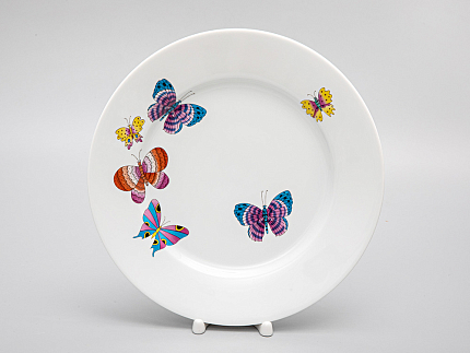 Тарелка мелкая 250 мм форма Европейская рисунок Шафрановые бабочки, арт. 80.39490.00.1