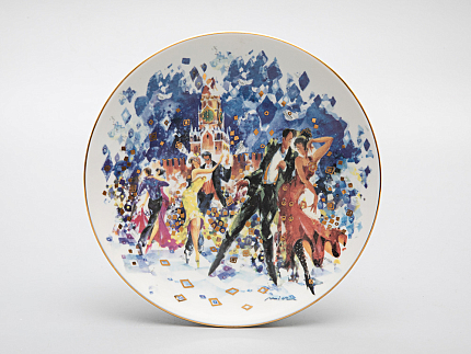 Декоративная тарелка 195 мм форма Эллипс рисунок Танго на Красной площади 2 арт. 80.39850.00.1