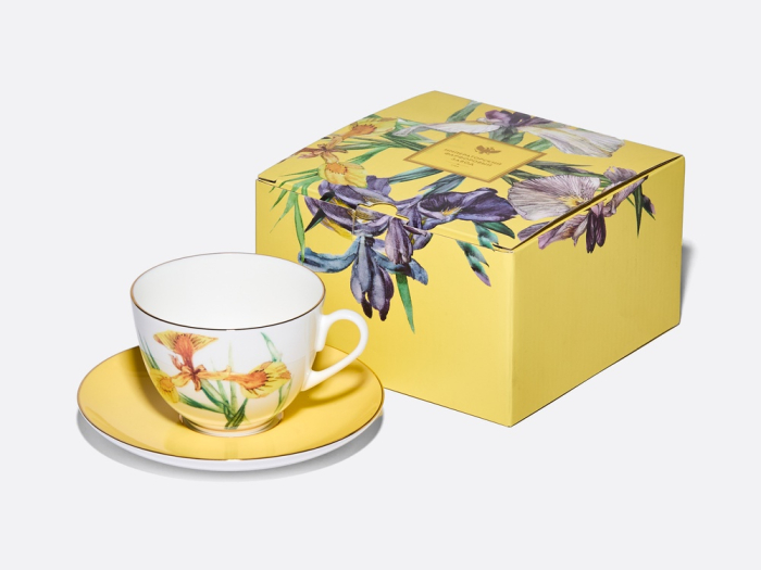 Чашка с блюдцем L’Art des Fleurs (Искусство цветов) в подарочной упаковке, форма Весенняя 2, рисунок Лесной свет, арт 81.33401.00.1, 