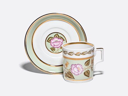 Чашка с блюдцем чайная 220 мл форма Гербовая рисунок Нефритовый фон 1 арт. 81.20825.00.1