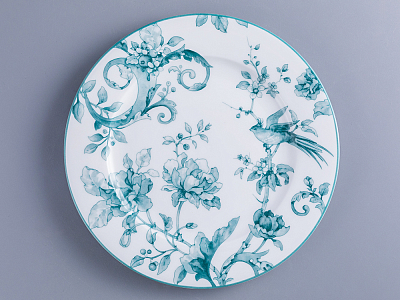 Тарелка мелкая 215 мм. форма Европейская Рисунок Monplaisir Green, арт., 80.48337.00.1