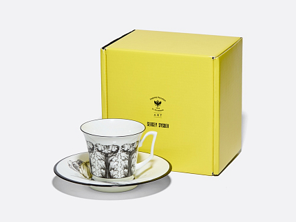 Подарочный набор чашка с блюдцем, форма Юлия рисунок Сысоев Волшебный сад IV арт. 81.30915.00.1