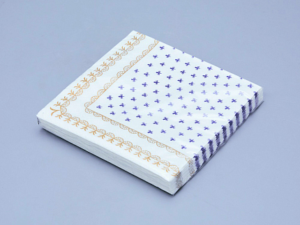 Салфетки бумажные, рисунок Кобальтовая сетка белая, 33х33 см, 20 шт, арт 14.00974.05