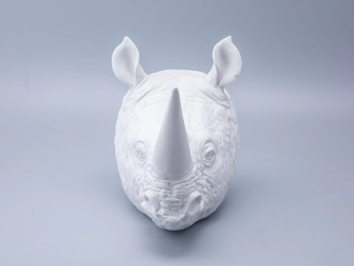Скульптура форма Носорог голова, Белый бисквит, арт 82.49078.00.1, 
