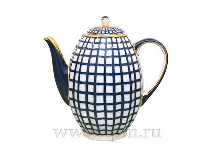 Кофейник Тюльпан Кобальтовая клетка 1200 мл арт. 80.06584.00.1