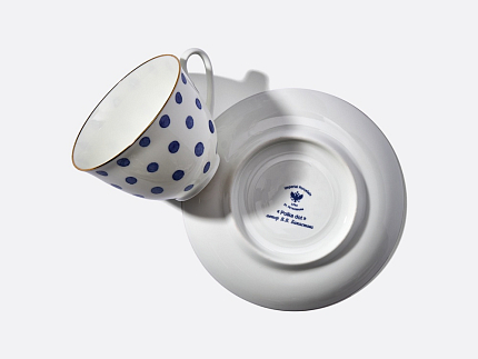Чашка с блюдцем чайная форма Весенняя рисунок Polka dot арт. 81.28727.00.1