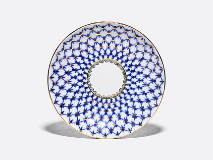 Трехпредметный комплект чайный форма Тюльпан рисунок Кобальтовая сетка арт. 81.10103.00.1