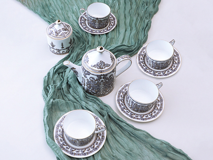 Чашка с блюдцем 300 мл в подарочной упаковке форма Идиллия рисунок Барокко, арт. 81.34917.00.1