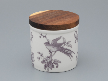 Набор банок с деревянной крышкой (3 предмета) форма Стандартная, рисунок Monplaisir Violet, арт 42.00062.00.1, 