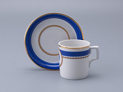 Чашка с блюдцем чайная 220 мл форма Гербовая рисунок Кают-компания № 5 арт. 81.24034.00.1