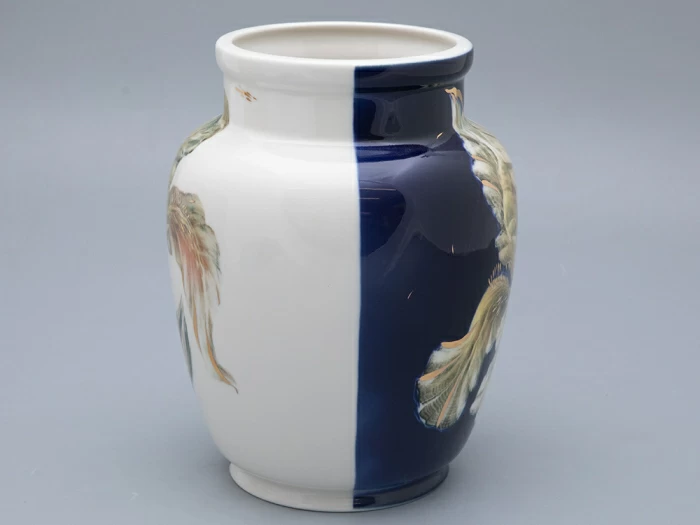 Ваза форма Китайская малого размера рисунок Ирисы, арт. 80.96067.00.1, 