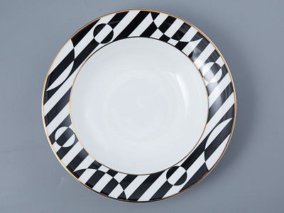 Тарелка глубокая 235 мм форма Стандартная 2 рисунок Да и нет Черный арт. 80.45834.00.1