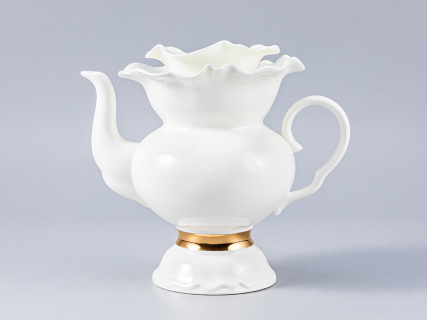 Сервиз чайный Белый цветок Золотая лента, 6 персон 14 предметов, арт. 81.18187.00.1, 