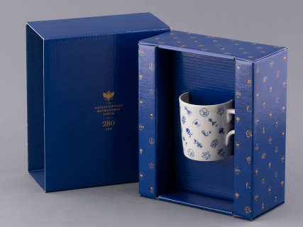 Подарочный набор Чашка с блюдцем чайная, форма Гербовая, рисунок Лого 1, арт 81.32931.00.1, 