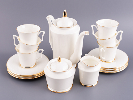 Сервиз кофейный форма Юлия рисунок Золотая лента, 6 персон 15 предметов, арт. 81.17852.00.1