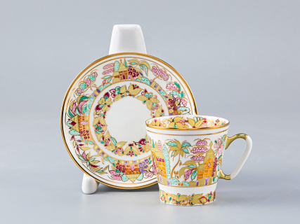 Чашка с блюдцем кофейная 80 мл., форма  Черный кофе, рисунок Пейзажный фриз арт. 81.14683.00.1, 