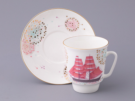 Чашка с блюдцем форма Майская рисунок Волшебная ночь арт. 81.27381.00.5