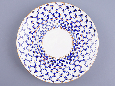 Чашка с блюдцем чайная 300 мл форма Купольная рисунок Кобальтовая сетка арт. 81.18456.00.1