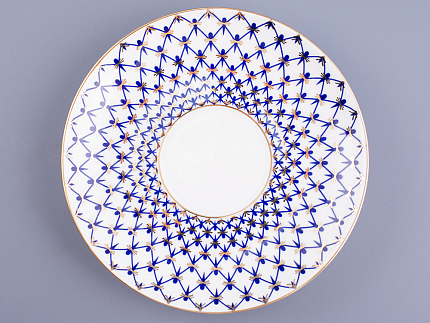 Чашка с блюдцем чайная 300 мл форма Купольная рисунок Кобальтовая сетка арт. 81.18456.00.1