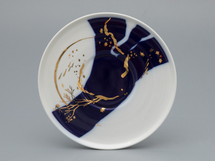 Чашка с блюдцем чайная, форма Колокол рисунок Зимняя дорога, арт. 81.34078.00.1, 