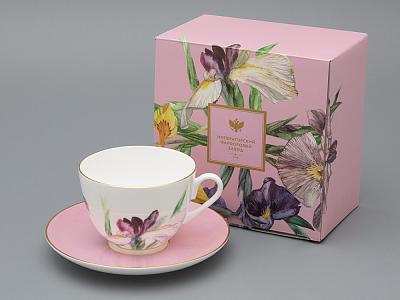 Чашка с блюдцем L’Art des Fleurs в подарочной упаковке, форма Весенняя 2, рисунок Роузи, арт 81.33402.00.1