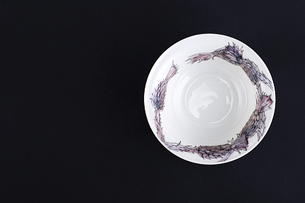 Салатник Розовый колючий цветок на форме Александрия арт 60.13548.00.1