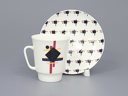 Чашка с блюдцем кофейная 165 мл.,  форма Майская,  рисунок Супрематический орнамент арт. 81.26709.00.1