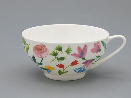 Чашка с блюдцем чайная форма Купольная рисунок Primavera, арт. 81.34274.00.1