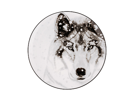 Декоративная тарелка 230 мм в подарочной упаковке, форма Эллипс 2, рисунок Тотем Волк арт. 81.26811.00.1