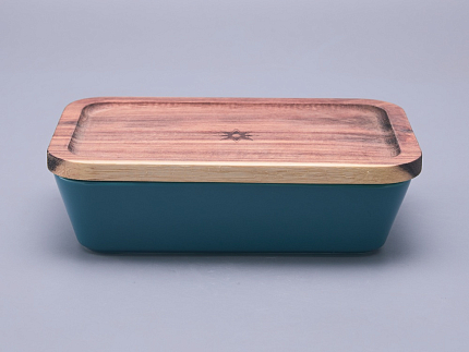 Набор для запекания с деревянной крышкой (2 предмета), в подарочной упаковке, форма Стандартная, рисунок Календа, арт 42.00073.00.1