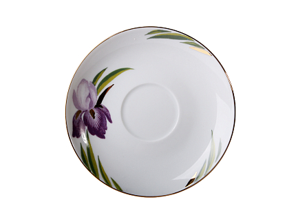 Чашка с блюдцем чайная 220 мл форма Банкетная рисунок Ирисы арт. 81.17478.00.1