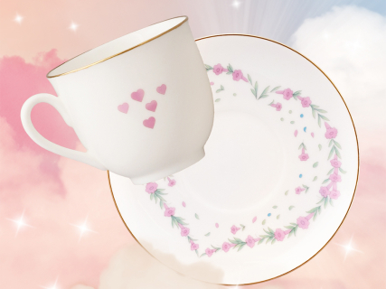 Чашка с блюдцем кофейная 180 мл.,  форма Ландыш, рисунок Люби, арт. 81.32909.00.1, 